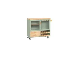 SoBuy Küchenwagen FKW114 - Vielseitige Kücheninsel auf Rollen - Ordnungswagen mit praktischer Arbeitsplatte und mobilem Design, ideal für kleine Küchen und zusätzliche Ablagefläche.