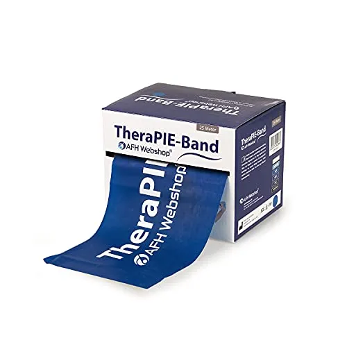 AFH Webshop Therapie Band | Übungsband | Fitnessband | Trainingsband | ca. 25m | mittel | dunkelblau