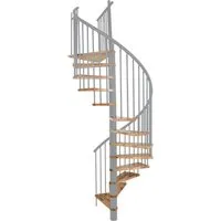 Minka Spindeltreppe Spiral Effect - Geschosshöhe bis 305 cm - Hochwertige Spindeltreppe mit Massivholzstufen aus Buche. Variabel in der Montage und Höhenverstellung, ideal für individuelle Raumlösungen.