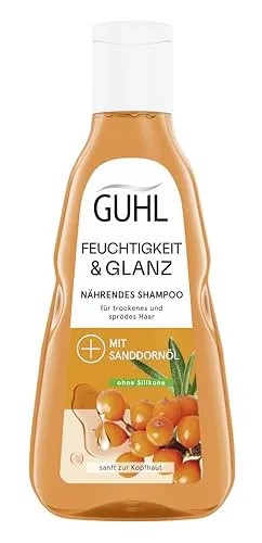 Guhl Feuchtigkeitsaufbau Shampoo 250 ml - Feuchtigkeitsspendendes Shampoo für trockenes Haar mit Hyaluron und Sanddorn-Öl, sorgt für gesunden Glanz und Geschmeidigkeit.