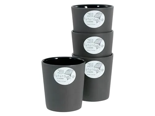 Creatable Kaffeebecherset Futuro, Schwarz, 4-teilig - Thermobehälter, elegantes Keramik-Design in Schwarz, ideal für Kaffee und Tee mit einem großzügigen Fassungsvermögen von 500 ml.