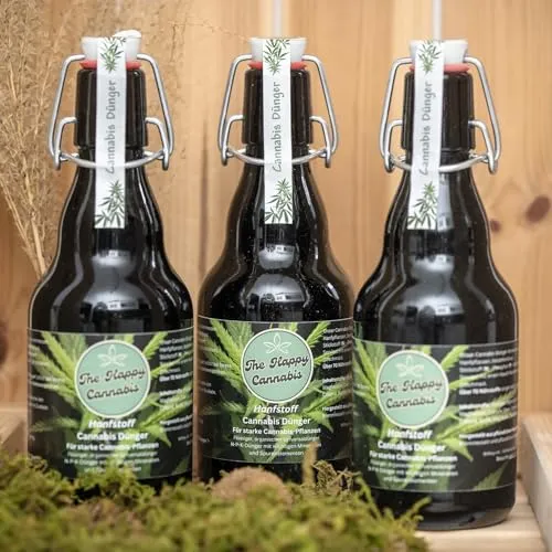The Happy Cannabis Dünger - Organisches All-in-One Konzentrat für kräftige Pflanzen - Universaldünger für Indoor- und Outdoor-Anbau. Ergiebig und einfach in der Anwendung. Inklusive Zubehör für optimale Dosierung. Hergestellt in Deutschland mit natürlichen Inhaltsstoffen.