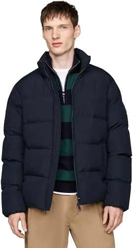 Tommy Hilfiger Winterjacke Dunkelblau - Stylisch und Warm in XL - Funktionsjacke ohne Kapuze von Tommy Hilfiger, ideal für kalte Tage. Die kurz geschnittene Jacke überzeugt mit schlichter Eleganz und 100% Polyester für optimalen Komfort.