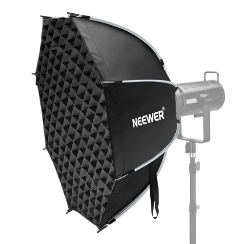 NEEWER 35,4'' Achteckige Octagonal Softbox, Quick Release Parabolic Softbox mit Bowens Mount, Gitter Tasche, kompatibel mit Aputure 120d, kompatibel mit Godox SL60w NEEWER Q4 AS600B CB300B Q300, NS92P