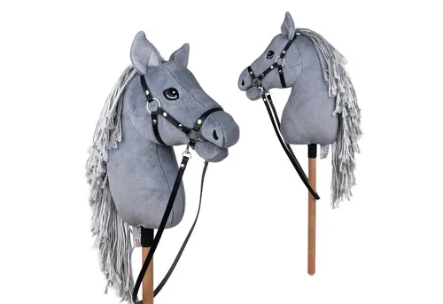 Pink Papaya Steckenpferd Hobby Horse - Ronja in Grey - Steckenpferd mit Halfter und Trense, wunderschönes Design in 2 Größen, ideal für Kinder ab 3 Jahren. Perfektes Spielzeug für fantasievolles Reiten!