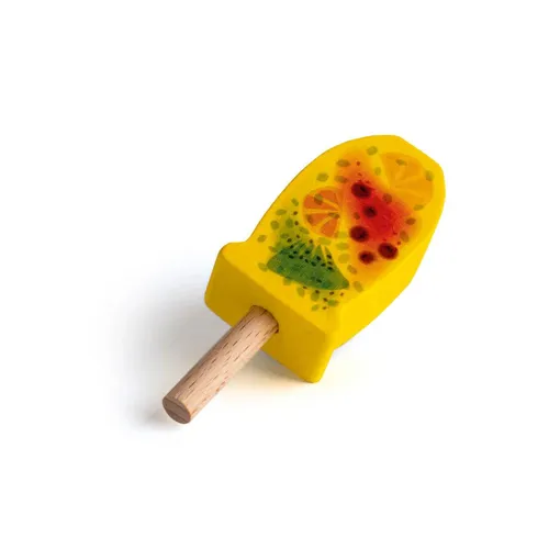 Erzi Eis am Stiel mit Früchten, aus Holz, für den Kaufladen & Kinderküche