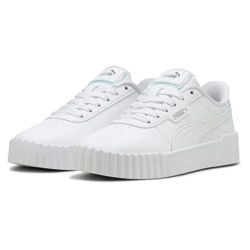 PUMA CARINA 3.0 HOLO 2.0 JR Sneaker - Sportlicher Sneaker für Kinder in Größe 39 EU, mit stylischem holografischem Design und bequemem Textil-Innenmaterial für optimalen Tragekomfort.