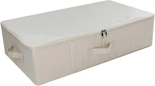 IKEA Style Stoff Unterbett Aufbewahrungsbox Organizer Beige 70x40x18 cm - Praktische Aufbewahrungsbox für Unterbetten, ideal zur platzsparenden Organisation und Aufbewahrung von Kleidung und Schuhen.