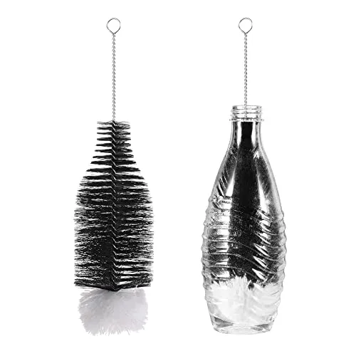 kwmobile Bürste kompatibel mit SodaStream Crystal 2.0 Duo Terra - Spülbürste für Flaschen Vasen Gefäße - Flaschenbürste für Wassersprudler
