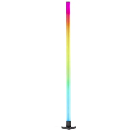 Brilliant LED Stehlampe Neele - RGB Stehleuchte mit Musiksensor - Standleuchten & Deckenfluter mit dynamischen Lichteffekten, die auf Musik reagieren und individuell dimmbar sind. Ideal für stimmungsvolle Beleuchtung in Wohn- und Partyräumen.