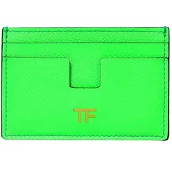 Tom Ford Kartenetui TF Neon-Colour Logo-Plakette Geldbörse, Kartenschlitze für Kreditkarten, Ausweise oder Visitenkarten grün