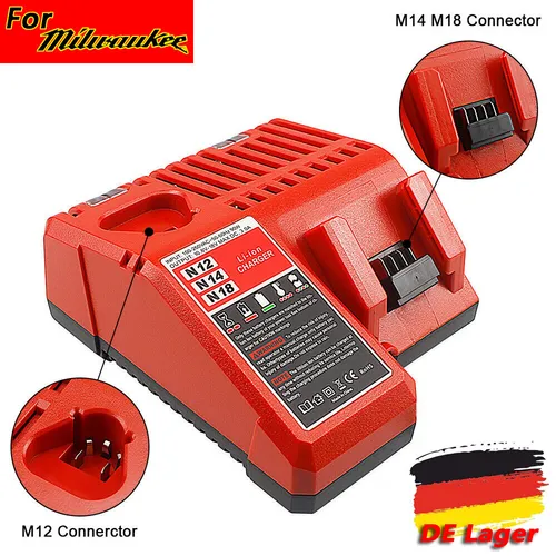 Milwaukee M18 Akku Dual Schnell-Ladegerät M12 M18 - Akkus & Aufladegeräte – Leistungsstarkes Dual-Ladegerät für M12 und M18 Akkus, ideal für schnelle Ladezeiten und maximale Effizienz.