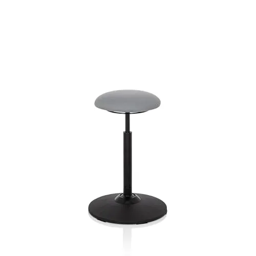 hjh OFFICE Stehhilfe BALANCE SIT Stoff - Bürostühle, ideal für bewegtes Sitzen mit 4D-Fußteller für optimale Beweglichkeit und Unterstützung von Rücken und Bandscheiben.