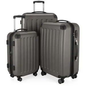 Hauptstadtkoffer Reisekoffer Spree, graphit, 3-teilig mit Hartschale - Kofferset in 3 Größen (S, M, L) aus robustem ABS-Material, ideal für jede Reise. Mit TSA-Zahlenschloss und 4 drehbaren Rollen für mühelosen Transport.