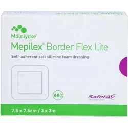 MEPILEX Border Flex Lite Schaumverband 7,5x7,5 cm - 5 Stück - Erste-Hilfe-Heftpflaster & Verbandsmaterial, flexibles und hautfreundliches Design für optimalen Tragekomfort und Wundheilung.
