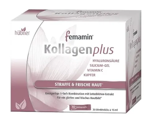 Hübner Kollagen Komplex Direkt - Nahrungsergänzungsmittel für die Schönheit von Innen mit Kollagenpeptiden, Hyaluronsäure und Vitamin C. Unterstützt die Elastizität der Haut für ein jugendliches Hautbild.