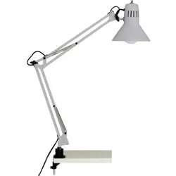 BRILLIANT Hobby Schreibtischklemmleuchte titan - Schreibtischlampe mit schwenkbarem Kopf für flexible Ausleuchtung und praktischem Druckschalter für einfaches Ein- und Ausschalten. Ideal für jedes Zuhause.