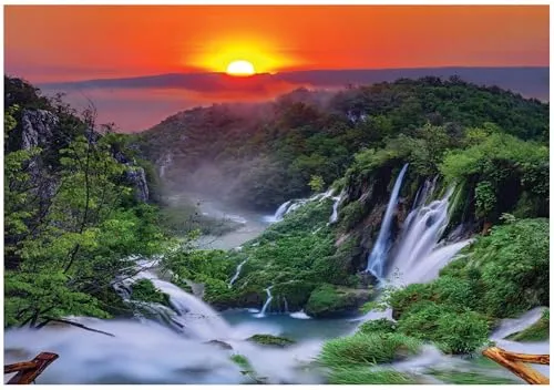 WallArena Vlies Fototapete Wasserfall 350x250 cm – Stilvolle Wandgestaltung für Wohnzimmer und Schlafzimmer - Diese formstabile Vlies Fototapete mit Wasserfall-Motiv verwandelt Ihr Zuhause in eine Oase der Ruhe. Inklusive Kleister und einfacher Montageanleitung für stressfreies Anbringen.