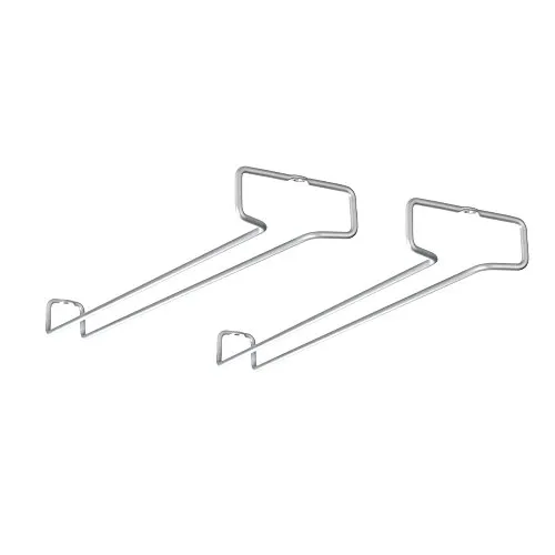 Metaltex 364924039 Rail Weinglashalter 2er Set - Küchenschrankordnungssysteme mit exklusiver Polytherm-Beschichtung, rostbeständig und ideal für 4-6 Gläser, inklusive Befestigungsmaterial.