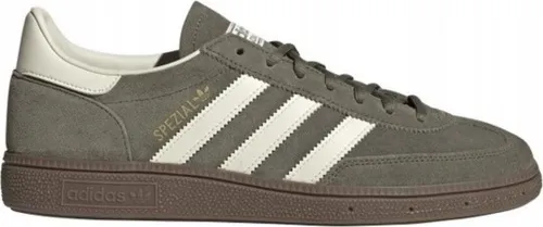 adidas Handball Spezial, grün, 41 1/3 EU - Klassischer Handballschuh mit Schnürverschluss, aus hochwertigem Wildleder für besten Komfort und Gummisohle für optimalen Halt auf dem Spielfeld.