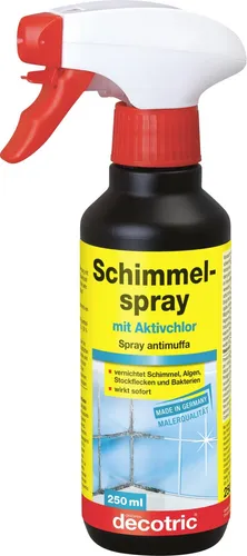 Decotric Schimmelspray 250 ml - Effektiver Schimmelentferner in praktischer 250 ml Flasche, ideal für die schnelle und gründliche Bekämpfung von Schimmel in Wohnräumen.