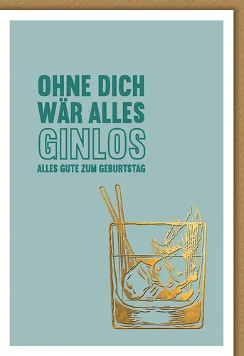 Geburtstag - Karte mit Umschlag - Männer, Ginlos