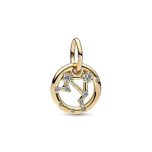 Pandora Vergoldeter Anhänger mit Edelsteinen - Edelsteine in klarem Zirkonia, 14K vergoldet, perfekt für Armketten Pandora Moments und Pandora ME.