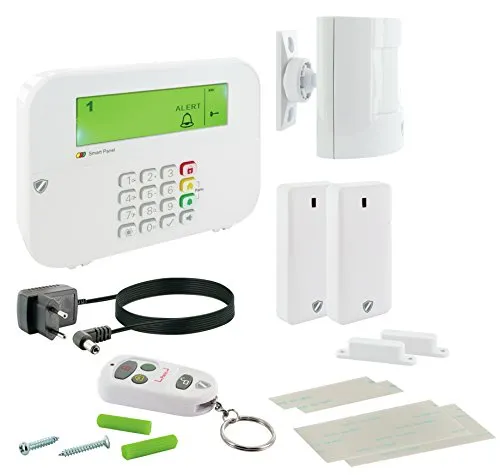 Schwaiger Funk Alarm System Green Guard Alarmanlage - Alarmanlage für Haus mit 120 dB Sirene, inklusive Fernbedienung und Bewegungssensoren für optimalen Einbruchschutz.