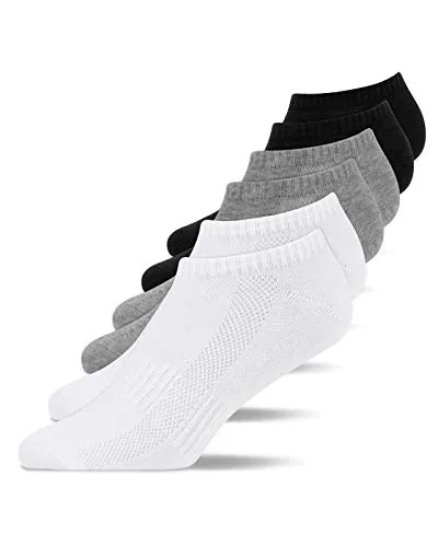SNOCKS Sneakersocken für Herren & Damen - 6 Paar aus Bio-Baumwolle - Sneakersocken in schwarz, grau und weiß, atmungsaktiv und nachhaltig aus 75% Bio-Baumwolle, ideal für jeden Schuh und Anlass.