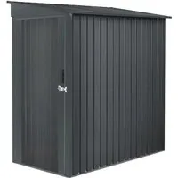 Gartenhaus Anlehngerätehaus 185 x 103 cm anthrazit - Gartenhäuser, Geräteschuppen & Carports – Robustes Metallhaus mit Pultdach, ideal für die platzsparende Aufbewahrung von Gartengeräten.