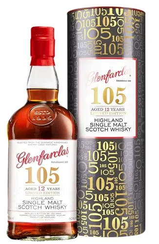 GLENFARCLAS 105 12 Jahre - Hochprozentiger Whisky - Whisky aus Schottland mit 60% Vol., intensiv im Geschmack und perfekt für Kenner, 0,7 L Flasche.