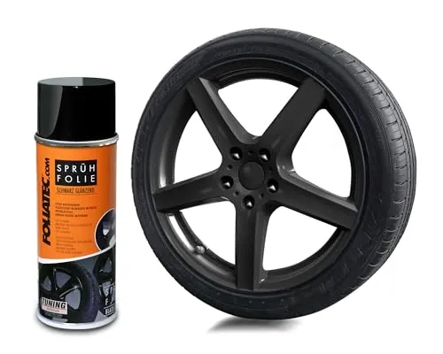 Foliatec Sprühfolie für Auto und Felgen, schwarz glänzend - Sprühdosen für KFZ, Hobby, Haus und Garten. Hoch elastisch, leicht aufzutragen und einfach wieder abziehbar. Maximale Ergiebigkeit durch Leersprühen der Dose. Inhalt: 1x 400ml.