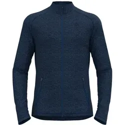 Odlo Fleecejacke Tenica Mid Layer Full Zip - Dunkelblau Melange Herren, Größe: L - Funktionsjacken, leichtes Stretchfleece für optimale Wärme und Komfort bei anspruchsvollen Outdoor-Aktivitäten.