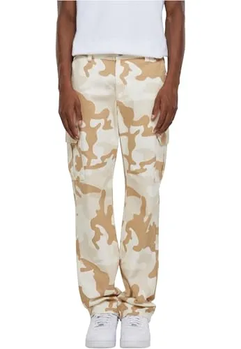 Urban Classics Herren Cargohose Straight Leg Camo Cargo Pants, Cargohose für Männer, Camoflage, Baumwolle, erhältlich, Größen 28-44