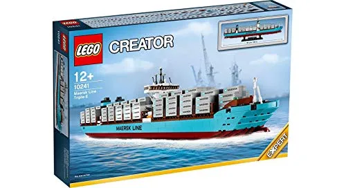 LEGO 10241 Creator Maersk Line Triple E Container Ship - Bauspielzeugset: Detailgetreues Modell des berühmten Containerschiffs mit über 1500 Teilen für stundenlangen Bau- und Spielspaß.
