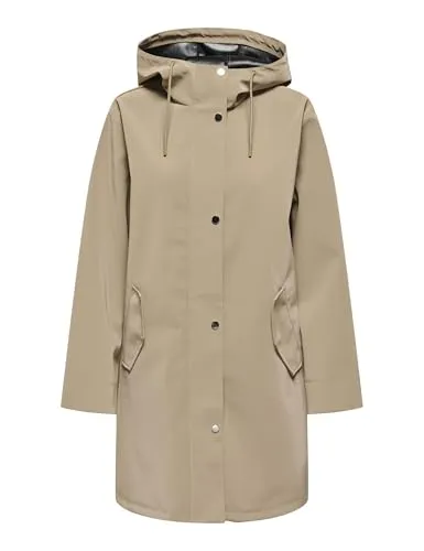 ONLY Kurzmantel ONLSia in Mokka XL (42) - Stylischer Kurzmantel aus recyceltem Polyester, perfekt für den Alltag. Mit Druckknopfverschluss und praktischen Patten- sowie Klappentaschen für eine lässige Optik.