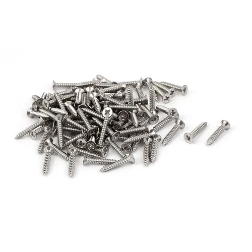 M2.2X 13mm   Flat Head selbstschneidenden Schraube Silber Ton 100PCS