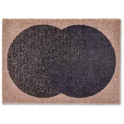 Schöner Wohnen Sauberlaufmatte Manhattan Semi-Circle 50 cm x 70 cm Anthrazit - Fußmatten & Schmutzmatten: Strapazierfähige Sauberlaufmatte mit rutschfester Rückseite, ideal für jeden Wohnbereich und pflegeleicht waschbar.