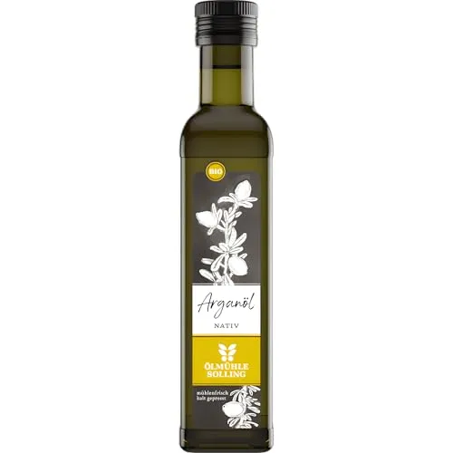 ÖLMÜHLE SOLLING - BIO Arganöl 250ml - Speiseöle: Hochwertiges, kaltgepresstes Arganöl aus ungerösteten Argannüssen, reich an ungesättigten Fettsäuren und Vitamin E für gesunde Ernährung.