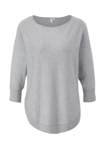 Q/S designed by - s.Oliver Damen Pullover, grau, S - Pullover für Damen mit Rundhals und 3/4 Ärmeln, ideal für einen lässigen Look und bequem im Loose Fit geschnitten.