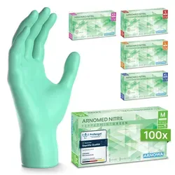 ARNOMED RAINBOW NITRIL PEPPERMIINT GREEN Nitrilhandschuhe mintgrün puderfrei, VE 100 Stück 8/M