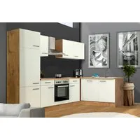 Flex Well Winkelküche Vintea 280 cm - Magnolia Matt, Reversibel - Küchenzeilen mit umfangreicher Ausstattung: Integrierte h-tech Geräte, flexible Türanschläge und harmonisches Design für perfekte Funktionalität und Ästhetik.