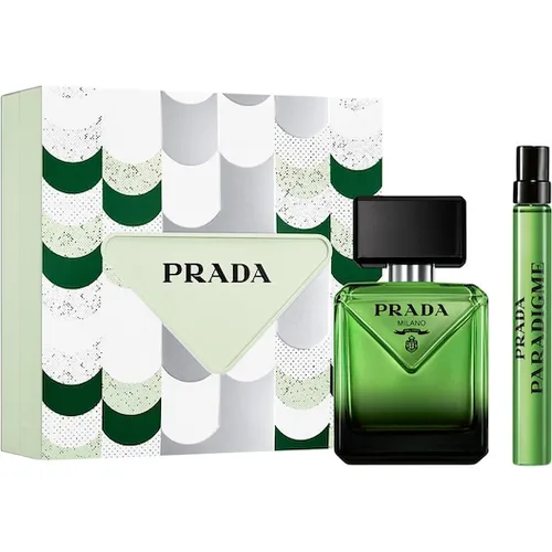 Prada Herrenduefte Paradigme Set – Eau de Parfum Spray 50 ml + Travel Spray 10 ml - Duftset für Herren mit zwei eleganten Eau de Parfum in 50 ml und 10 ml, ideal für Alltag und Reisen. Die raffinierte Amberholzkomposition vereint Wärme und Frische – ein perfektes Duo für moderne Duftliebhaber.