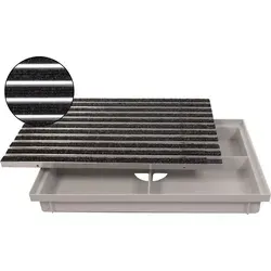 ACO 60x40cm ALU Fußmatte Rips anthrazit - Tür- & Bodenmatten: Rutschsichere und leicht zu reinigende Fußmatte mit Bodenwanne, ideal für Flur, Diele und Außenbereiche.