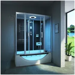 TroniTechnik® Duschtempel LIMNOS 170cm x 90cm - Duschwannen mit integriertem Whirlpool, bietet einzigartigen Sitzkomfort und elegantes Design für Ihr Badezimmer.