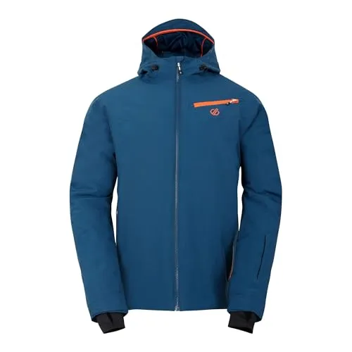Dare 2b Eagle II Skijacke Herren - Blau - S - Wasserdichte und atmungsaktive Skijacke aus recyceltem Stretchgewebe, ideal für extreme Kälte bis -24 Grad. Mit praktischen Taschen und verstellbarer Kapuze für optimalen Komfort im Schnee.