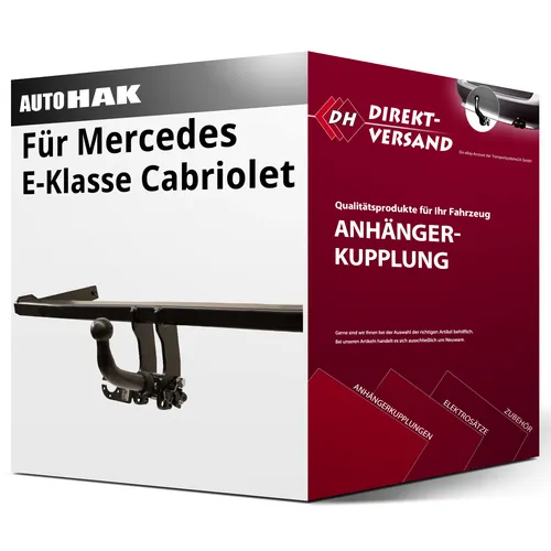 Abnehmbare Auto Hak Anhängerkupplung für Mercedes E-Klasse Cabriolet 93-98 - Anhängerkupplung für Mercedes E-Klasse Cabriolet, abnehmbar und ohne Eintragung in Fahrzeugpapiere, Anhängelast bis 1900 kg, ideal für flexibles Transportieren.