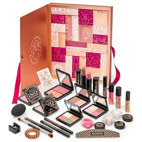 LAHAYE "ALL YOU NEED" Beauty Adventskalender 2025 - Adventskalender mit 24 hochwertigen Beauty-Produkten, ideal als Geschenk. Entdecken Sie täglich eine neue Überraschung im dekorativen Design – ein echtes Schnäppchen für nur 34,95 €!
