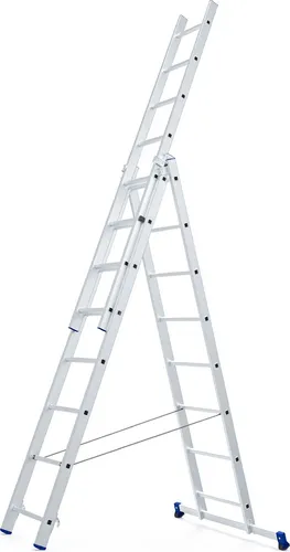 Werner Mehrzweckleiter 3x8 Sprossen - Vielfältige Kombileiter für Profis: Anlege-, Steh-, Schiebe- und Aufsteckleiter in einem. Belastbar bis 150 kg, mit rutschfesten Füßen für sicheren Stand und kompaktem Format. Ideal für alle Einsatzmöglichkeiten.