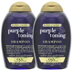 OGX Haarshampoo 2 x OGX Purple Toning Shampoo Anti Gelbstich Feuchtigkeitsspendend Sil